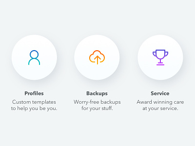 Featured Features backups color design features gradient minimal product profile service web