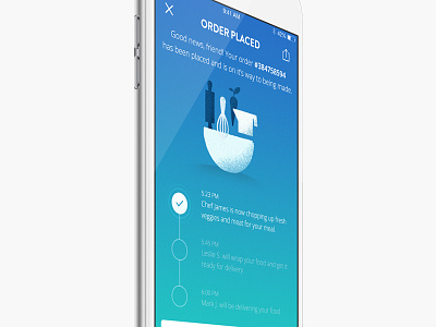 Order Placed app confirmation delivery food illustration ios restuarant ui ux