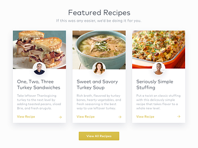 Bon! Recipes clean curated design featured food minimal photography recipes section simple ui web