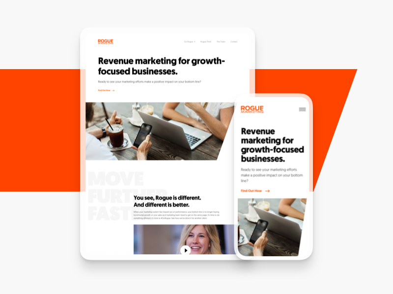 Rogue Marketing Website rogue simple modern clean homepage studio agency marketing website typography ui design web
