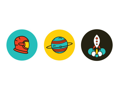 Space Icons flat icons illustration illustrator science