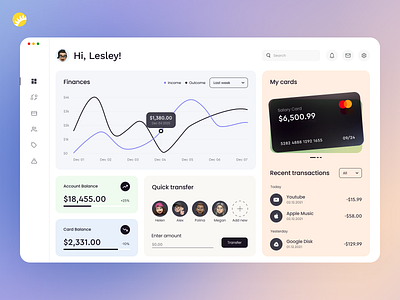 Personal Finance - Dashboard admin analysis app app design application clean dashboard design finance financial interface minimal overview ui ux uxui web