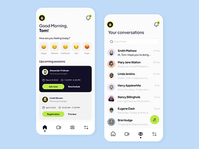 Mental care - healthcare app analysis android app app design apple application cards chats design emoji health healthcare ios medicine mental notifications top ui ux