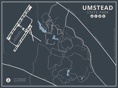 Umstead State Park Poster activities bike biking camping design graphic design guide hiking illustration map map poster park poster state park trail trail poster trails trekking vector