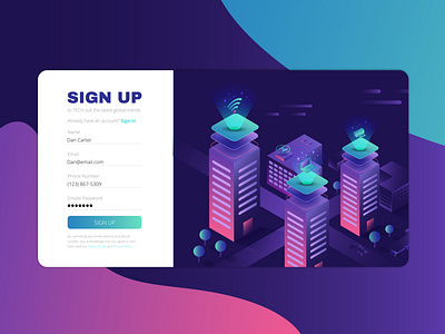 Sign Up Form Competition adobe branding create account design illustration minimal sign in sign up ui ux vector web website