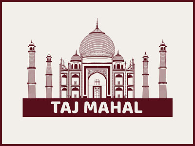 Taj Mahal Illustration india l illustration monuments taj maha