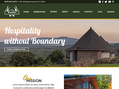 WoodAcre Homepage Design lodge outdoors site website