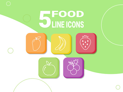Icons healthly food diet fruits green health app healthy healthy food icons illustration lineart meal minimum mobile app nutrition user interface vector vegetables