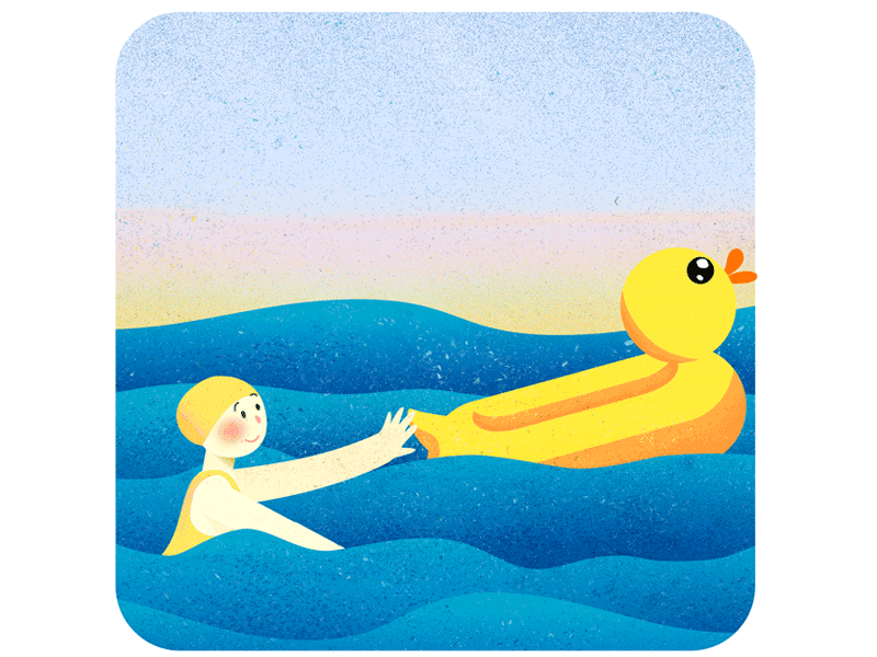 Lonely girl series -7. have fun animation design drawing girl illustration illustration lifestyle sea swiming