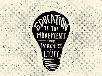 Education is Light education illustration lettering print type typography
