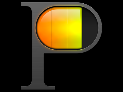 P letter logo metal