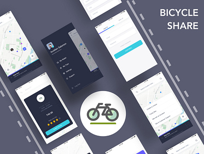 Bicycle Sharing App adobe xd app design design figma mobile
