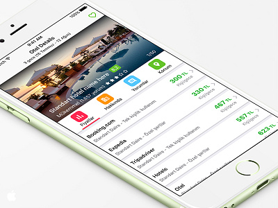 Hotel app detail page.