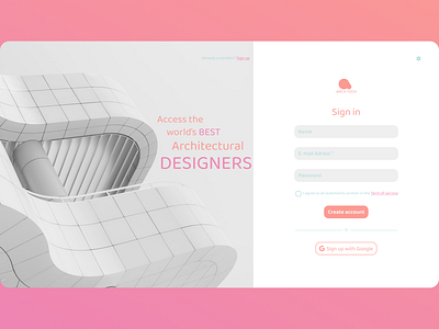 Simplistic Sign up page. design figma logo typography ui ux web design wireframing