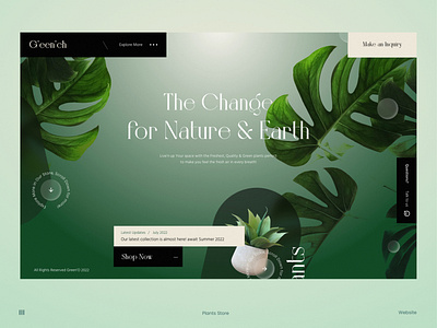 Plants & Decor Store design green plants plants store store ui uiux ux webdesign website