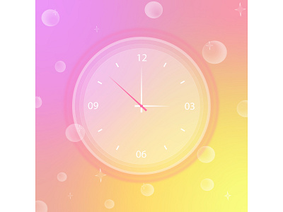 Clock with bubbles bublles clock frost glass morphism