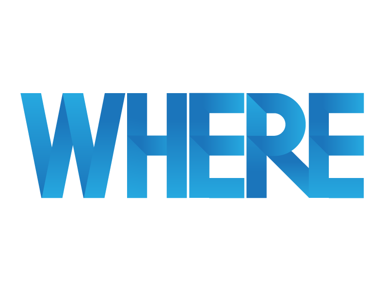 WHERE october-challenge blue geometric typography