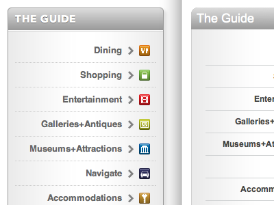 New Sidebar Menu gray navigation sidebar silver wheretraveler