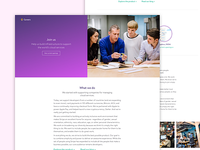 Careers page WIP for a Enterprise product company careers enterprise gradient jobs product website