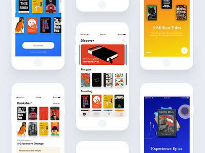 Concept iOS App design exploration app books clean ios iphone minimalism ui