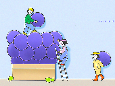 We pile them up. cloudmoo grapeillust illust illustration illustrator 그림 삽화 운무 운무그림 포도