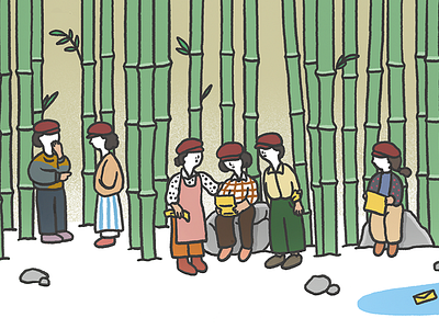 in bamboo forest cldmoo cloudmoo illust illustration illustrator 그림 운무 운무그림