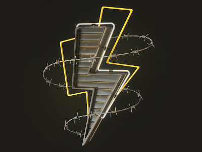 wired. - Lightning 3d c4d cgi cinema4d fallout hardcore illustration industrial lightning neon retrowave wire
