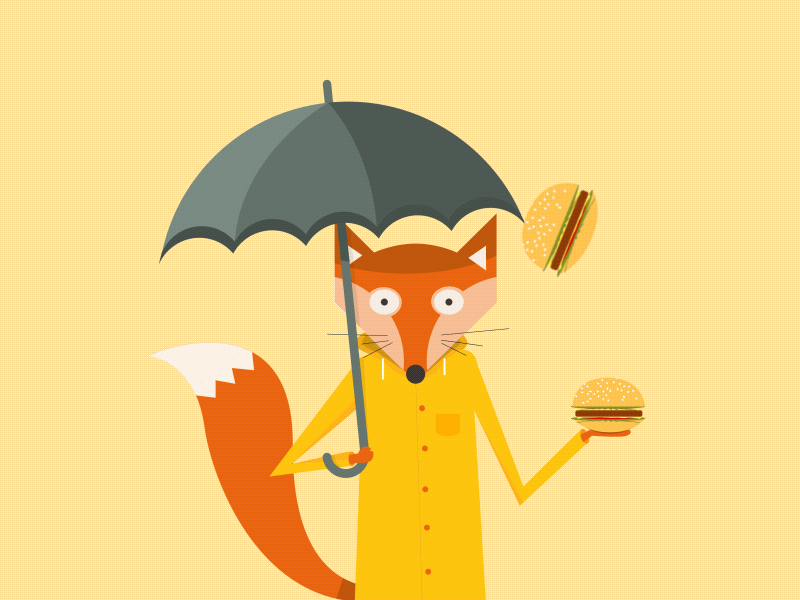 Food fox and rain of burgers burger burgers food foodfox fox rain restaurant umbrella