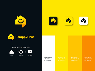 HomppyChat Logo Sample branding graphic design logo minimal minimalist
