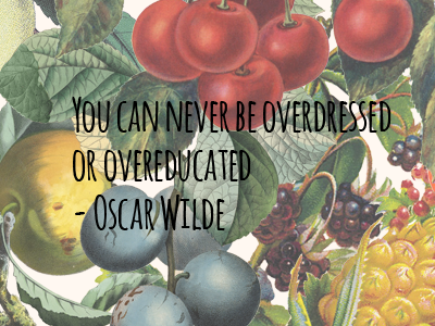 Oscar Wilde feminine free fruit pattern quote vintage wallpaper