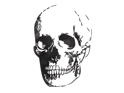 Skull black skull watercolor