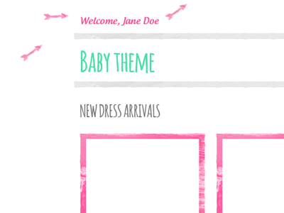 Baby Theme baby ecommerce feminine lemonstand mint pink pretty theme watercolour website