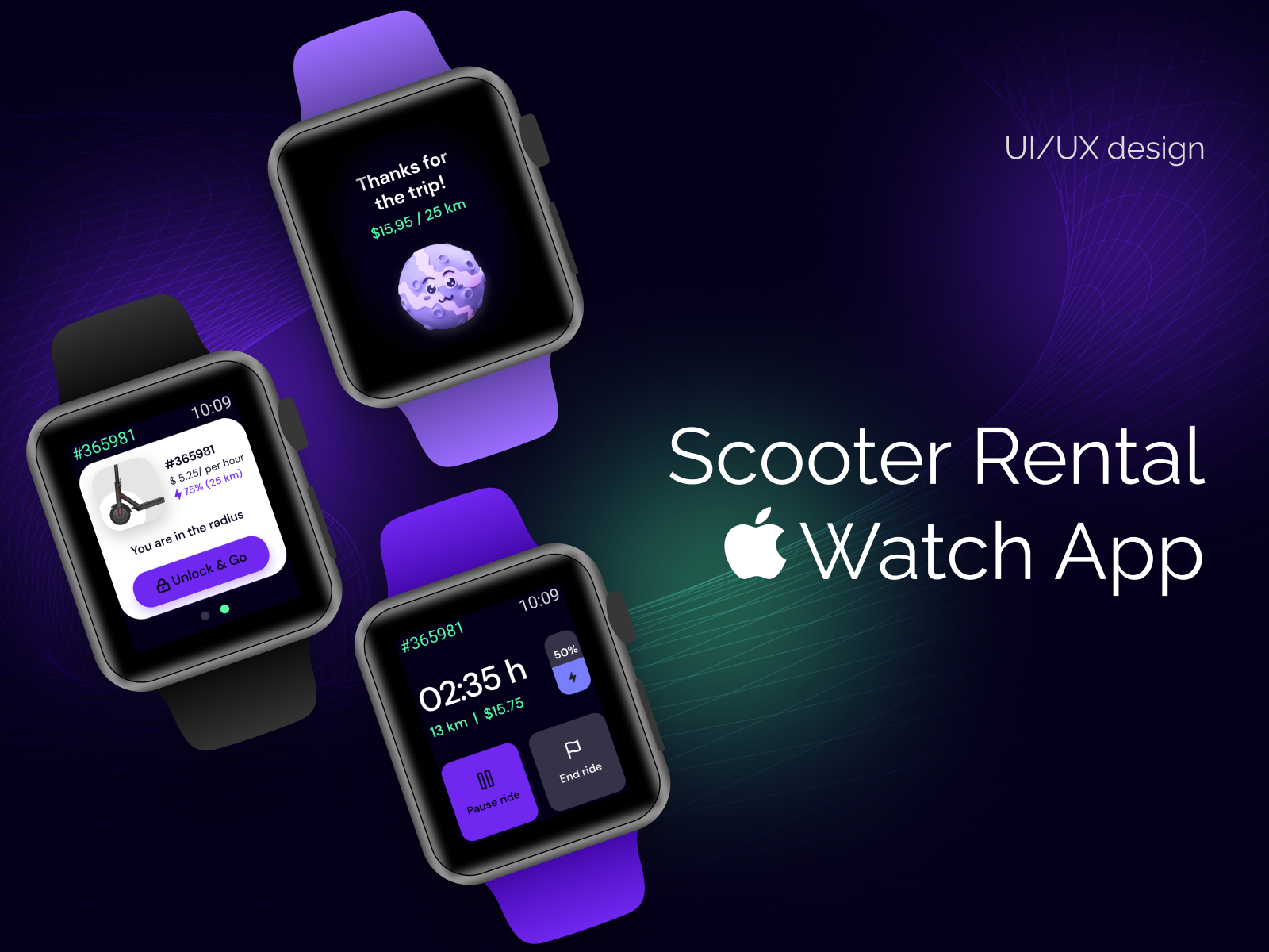 Scooter Rental Apple watch app — UI/UX design by Kseniia Shimkova on  Dribbble