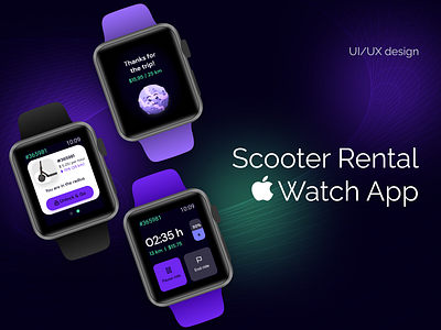 Scooter Rental Apple watch app — UI/UX design app design design concept rental app design smart watch app design ui ux web design