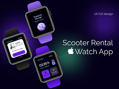 Scooter Rental Apple watch app — UI/UX design