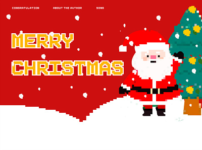 MERRY CHRISTMAS graphic design pixel saits ui web design