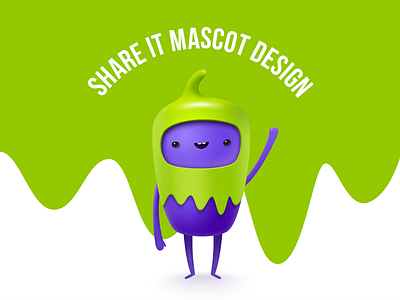 mascot eggplant green mascot purple share transmission