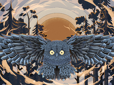 Owl affinity affinity designer illustration moon owl vector