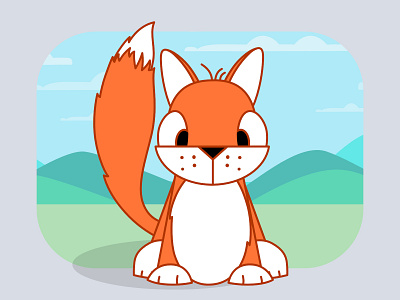 Fox animal animals cartoon character cute fox illustration simple vector