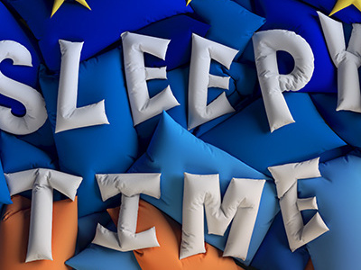 Sleepy Time 3D Type 3d 3dillustration 3ds max 3dtype cgi cushions fabric illustration lettering pillows typography vray