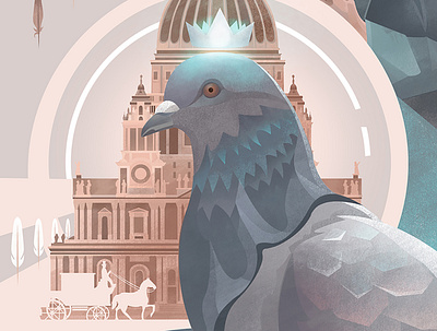 The Pigeons of St. Paul's 2dart bookillustration digitalart digitalpainting illustration illustrationartist illustrator peculiar pigeon wacomart