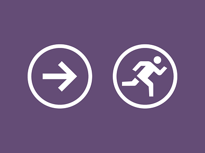Emergency Exit arrow circle emergency exit icon man pictogram purple qhse right running signage