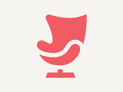 Egg Chair branding chair egg egg chair icon red
