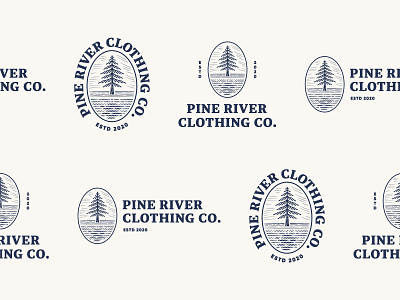 Responsive Logo Design brand branding illustration linework modern nature outdoor pine pinetree responsive logo river vector vintage vintage illustration