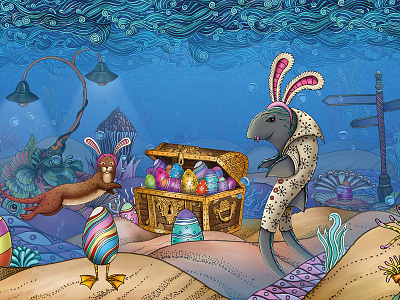 Easter under the sea easter illustration kids va waterfront