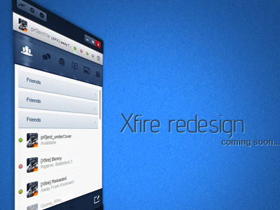 Xfire Concept concept gui redesign ui xfire