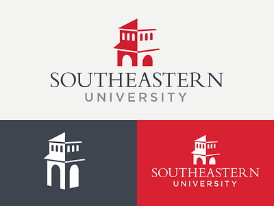 SEU Identity Concept brand building college design graphic icon identity illustration logo red southeastern university