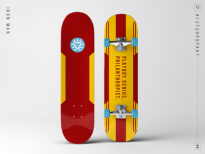 #FuturPopArt Day2 - Iron Man decks design graphic design illustration iron man pop art skateboard the futur