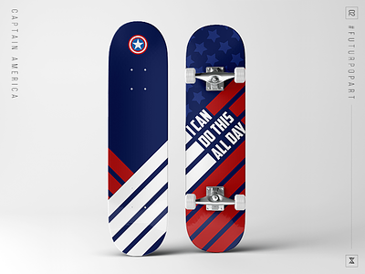 #FuturPopArt Day 3 - Captain America avengers captain america decks design graphic design illustration marvel pop art skateboard superhero the futur