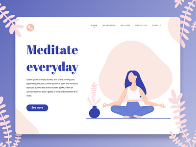 Meditation Web Design interface design meditation ui ux web design wellness